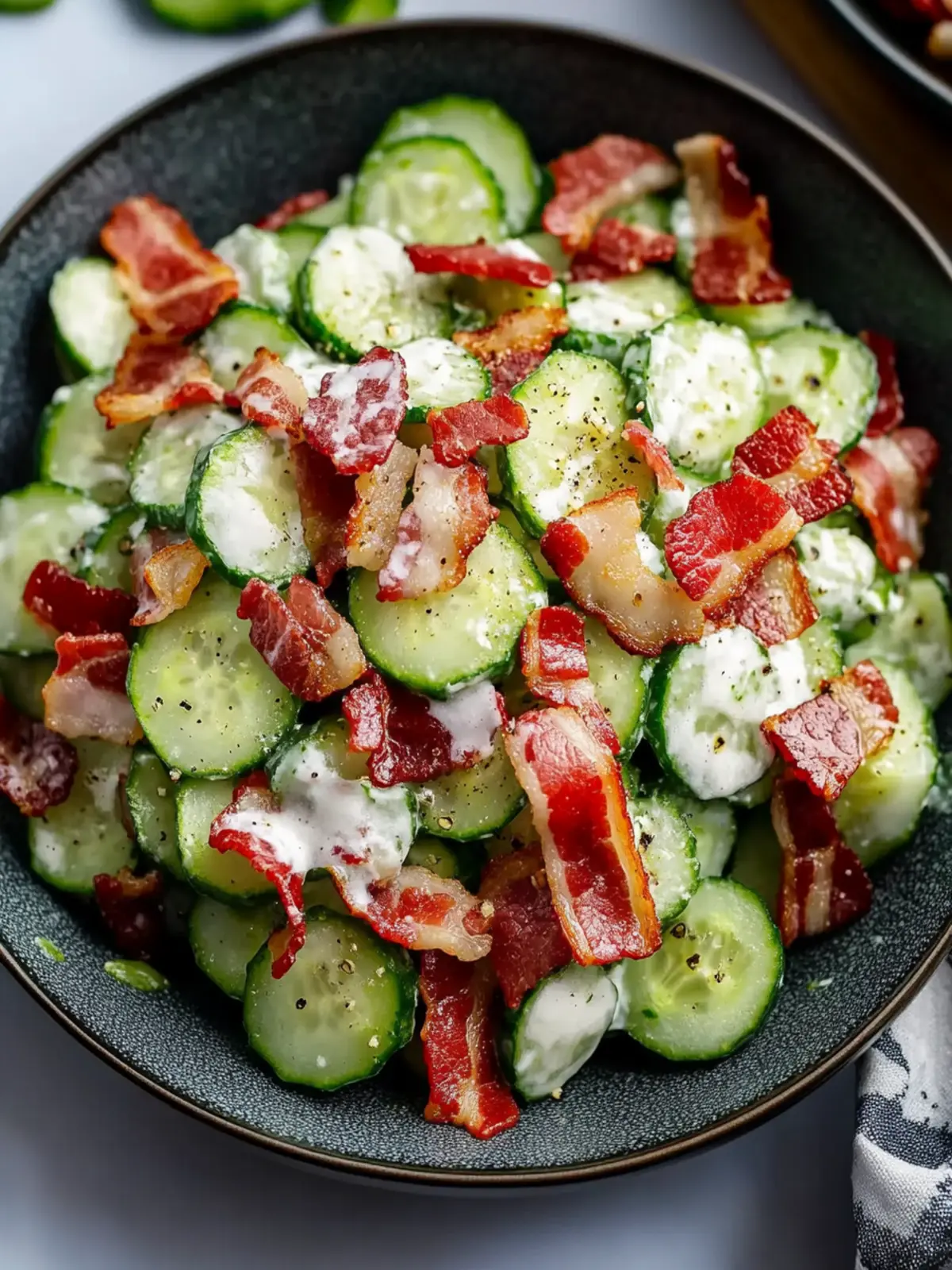 Crunchy Cucumber Salad with Bacon for Your Summer BBQ Bliss 3 Crunchy Cucumber Salad with Bacon