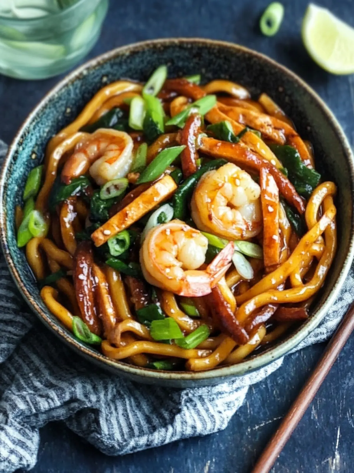 Savory Yaki Udon with Shrimp Ready in 20 Minutes! 2 Yaki Udon with Shrimp