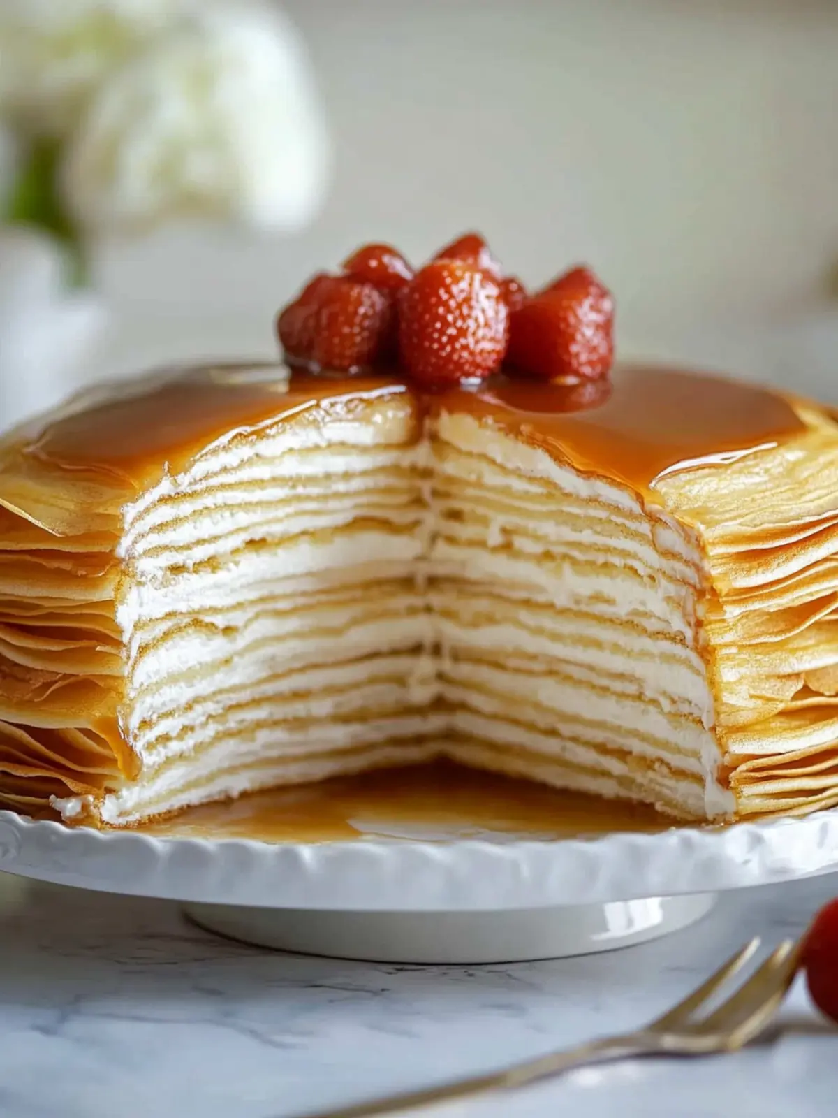 Decadent Caramel Vanilla Mille-Crepe Cake to Wow Your Guests 3 Caramel Vanilla Mille-Crepe Cake