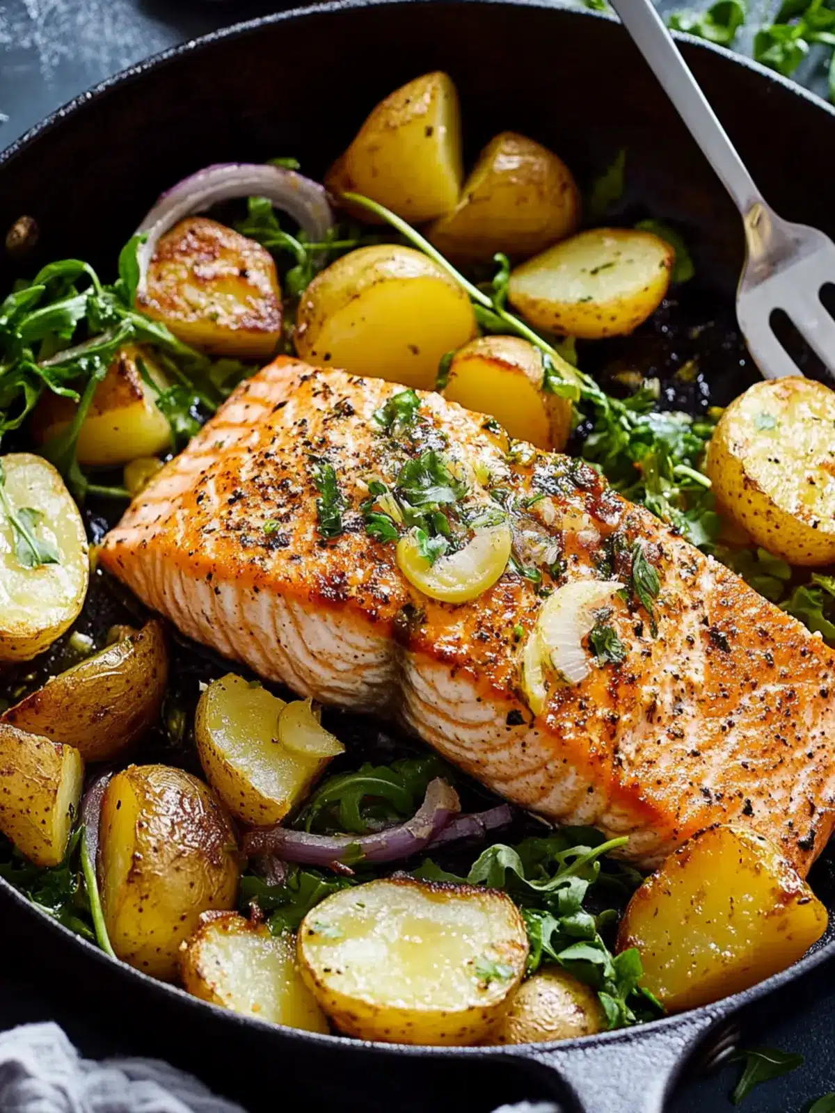 Savory Salmon & Potato Skillet with Creamy Dill Delight 3 Salmon & Potato Skillet