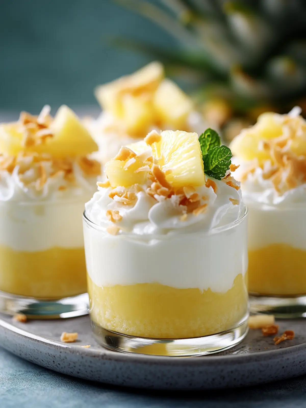 Delightful Pineapple Coconut Mousse Cups for Tropical Bliss 2 Pineapple Coconut Mousse Cups