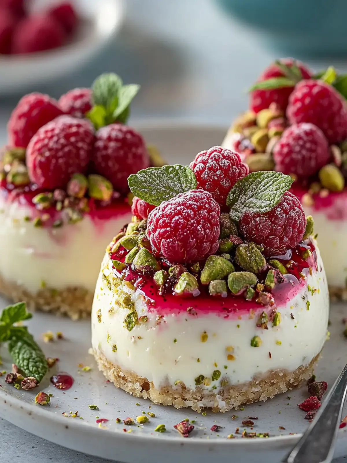 Decadent Pistachio & Raspberry Cheesecake Domes to Impress 4 Pistachio & Raspberry Cheesecake Domes