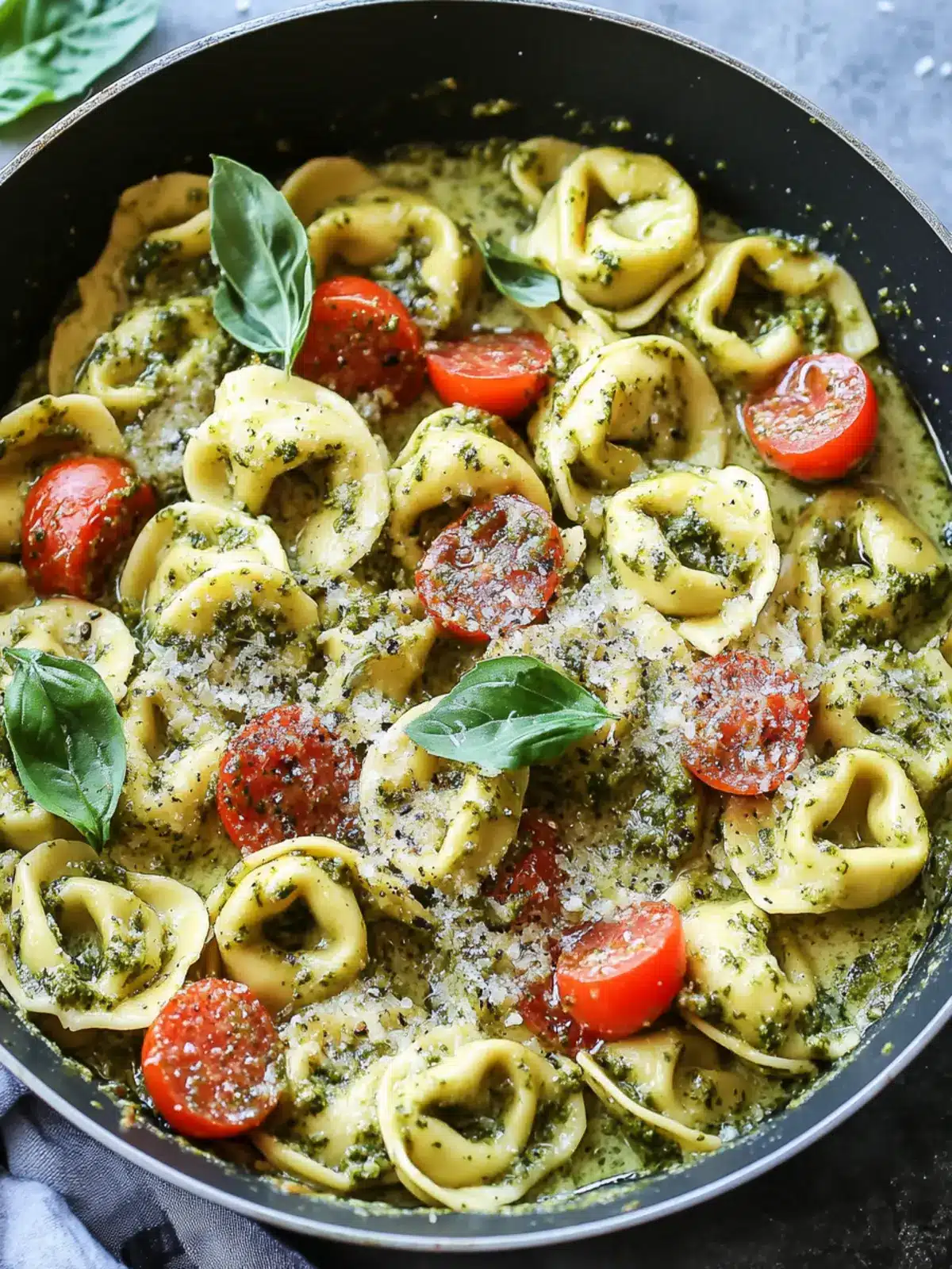 Creamy Pesto Tortellini Skillet: Quick Comfort in Every Bite 3 Creamy Pesto Tortellini Skillet