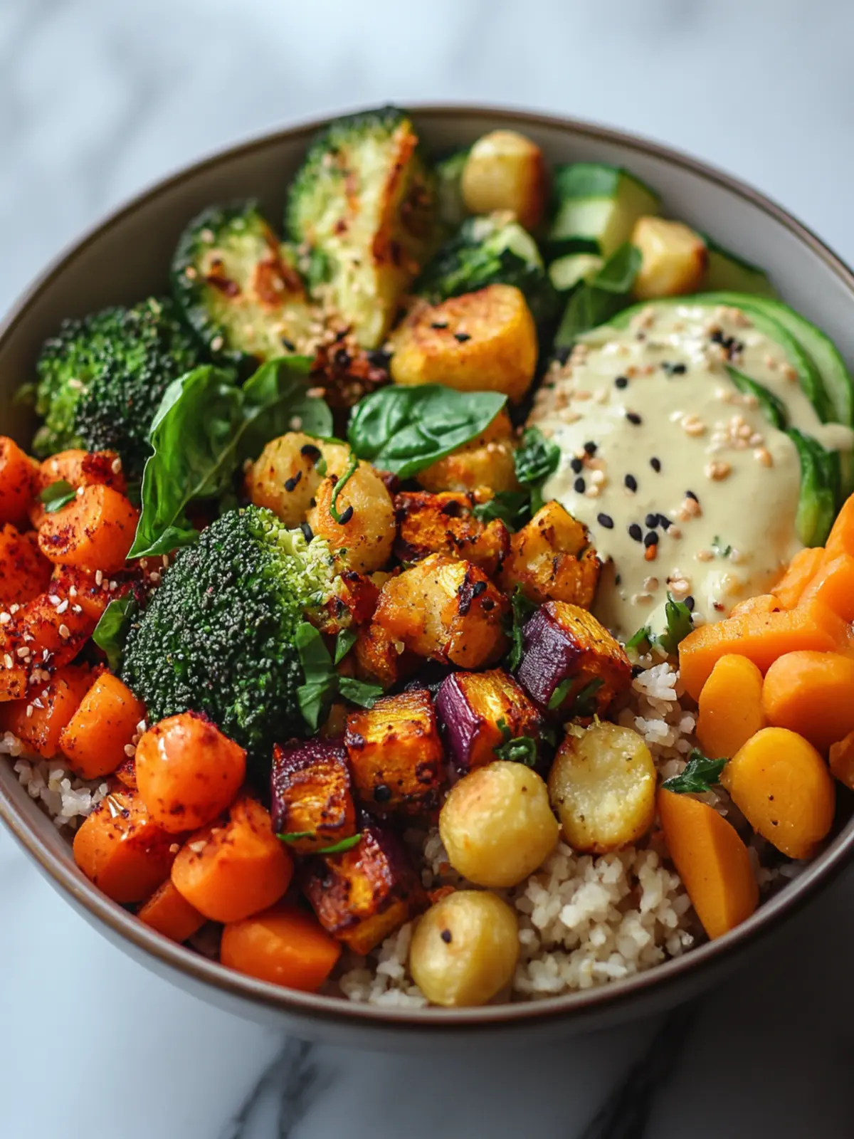 Savor the Flavor: Vibrant Roasted Veggie Buddha Bowl 2 Roasted Veggie Buddha Bowl