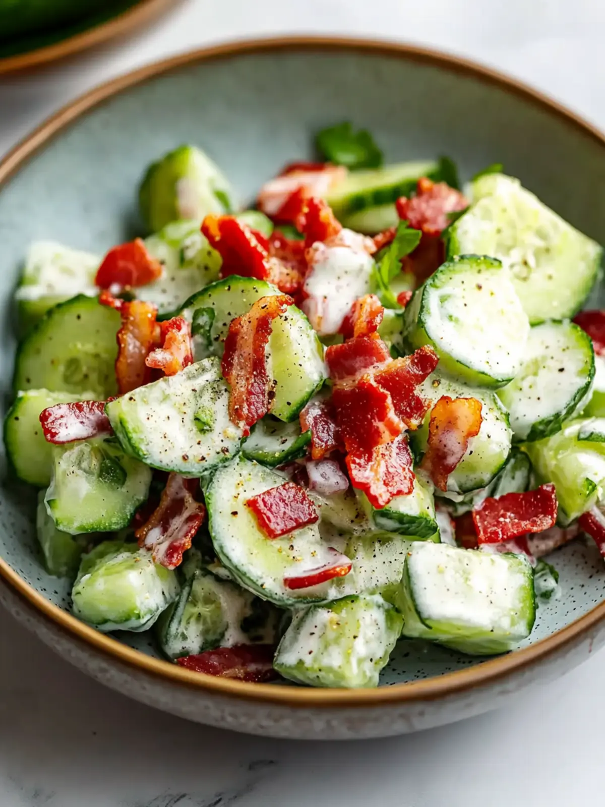 Crunchy Cucumber Salad with Bacon for Your Summer BBQ Bliss 4 Crunchy Cucumber Salad with Bacon