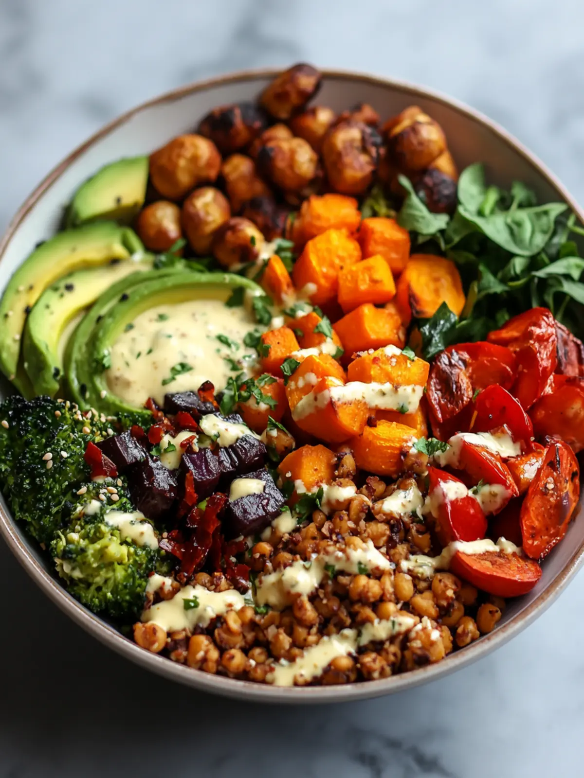 Savor the Flavor: Vibrant Roasted Veggie Buddha Bowl 3 Roasted Veggie Buddha Bowl