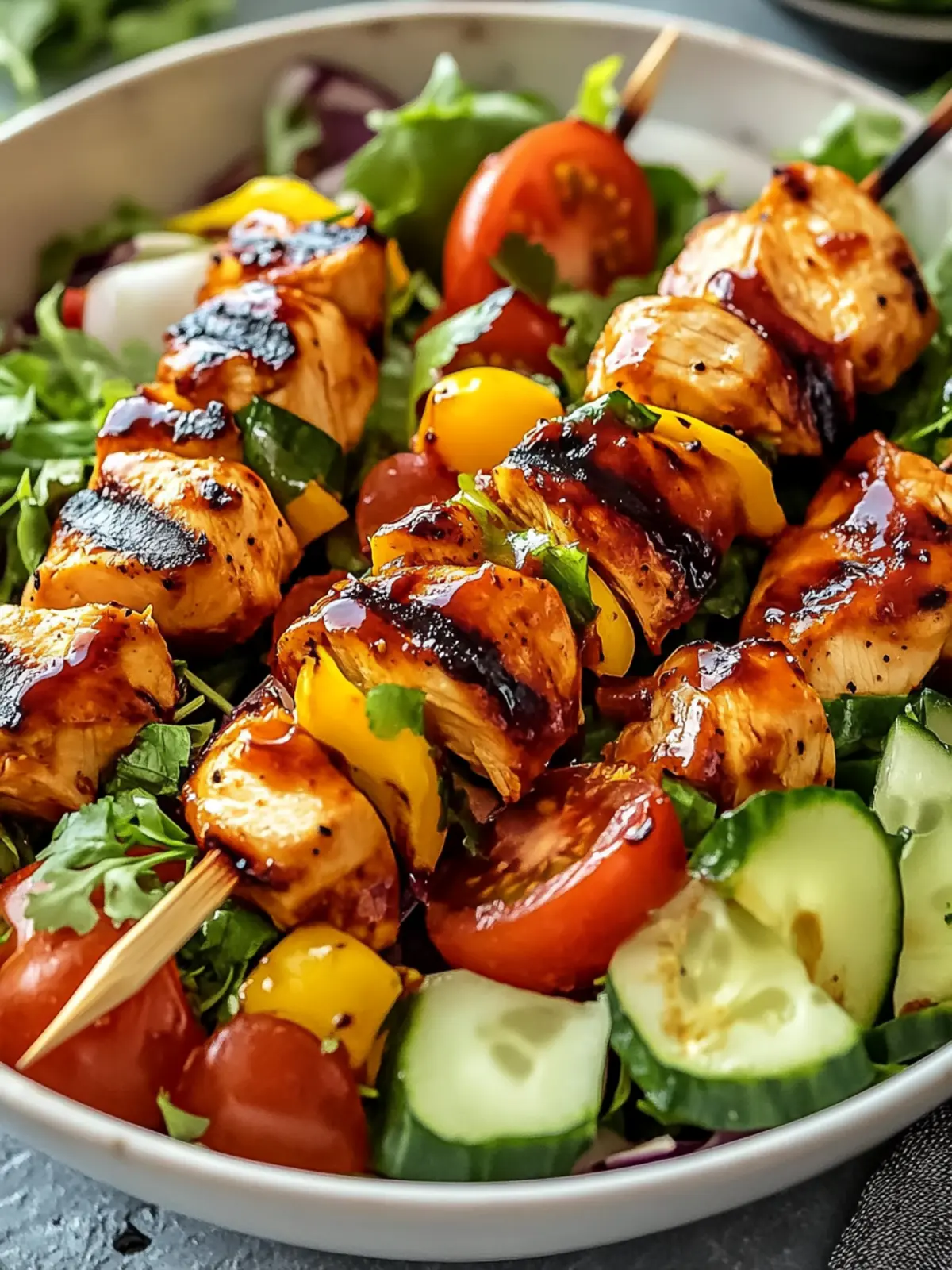 BBQ Chicken Skewer Salad: A Fresh Twist for Summer Meals 2 BBQ Chicken Skewer Salad