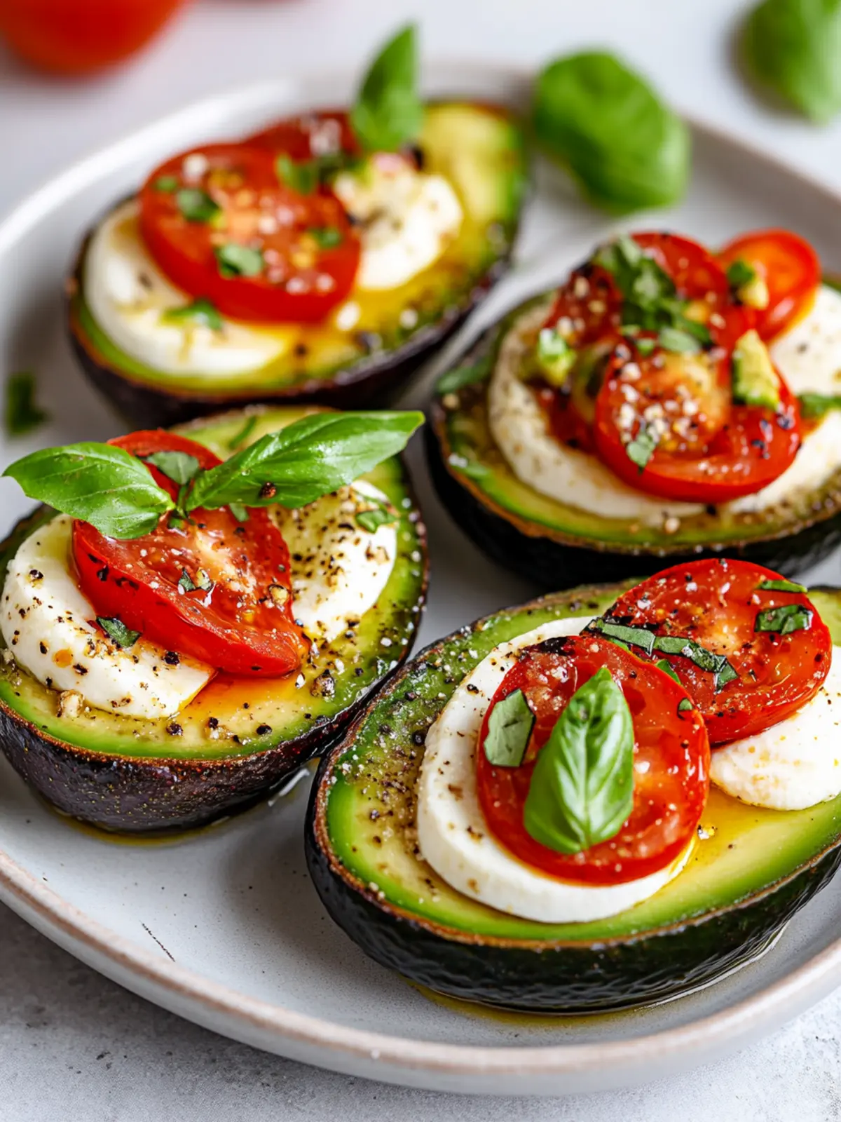 Caprese Stuffed Avocado Halves: Your Summer Appetizer Smash! 3 Caprese Stuffed Avocado Halves