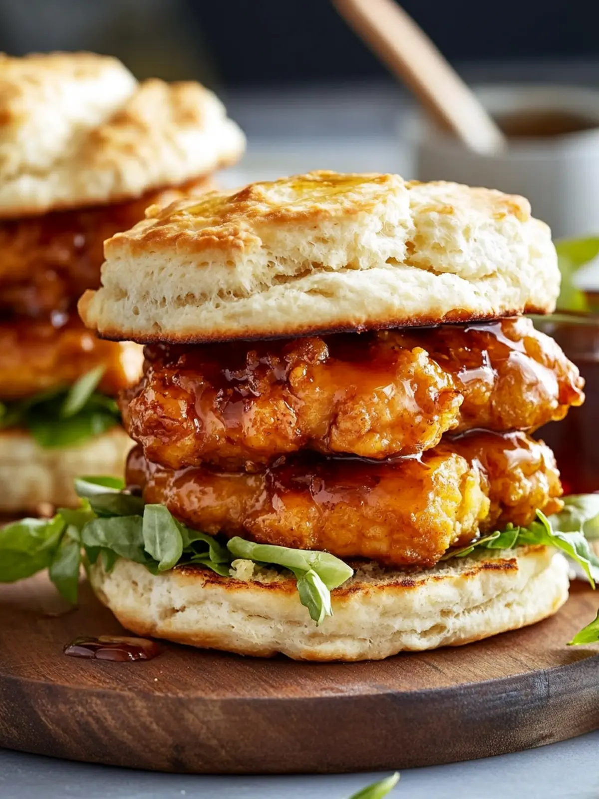 Irresistible Hot Honey Chicken Biscuit Sandwiches to Savor 2 Hot Honey Chicken Biscuit Sandwiches