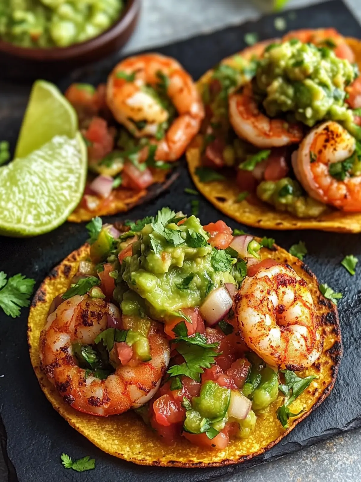 Zesty Shrimp Tostadas with Guac & Fresh Salsa Bliss 3 Shrimp Tostadas with Guac & Fresh Salsa