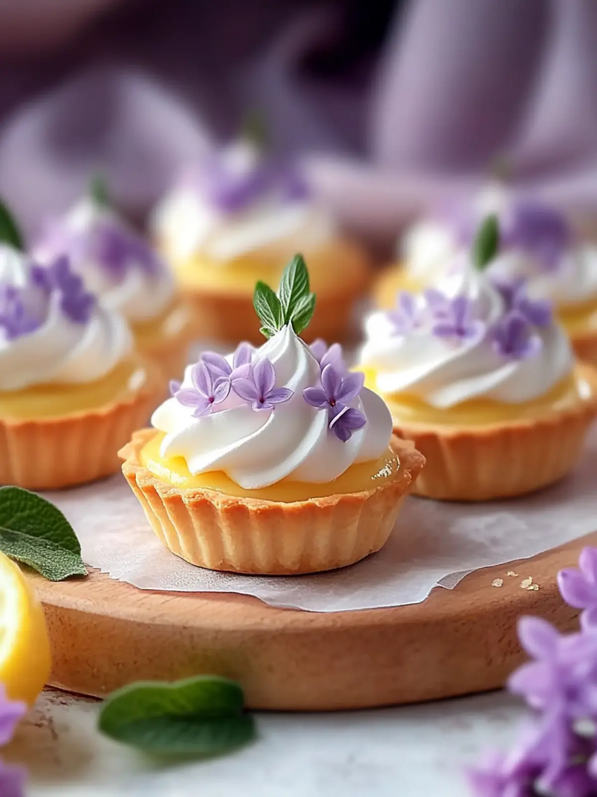 Mini Lemon Tart with Lilac Meringue for a Sweet Spring Treat 4 Mini Lemon Tart with Lilac Meringue
