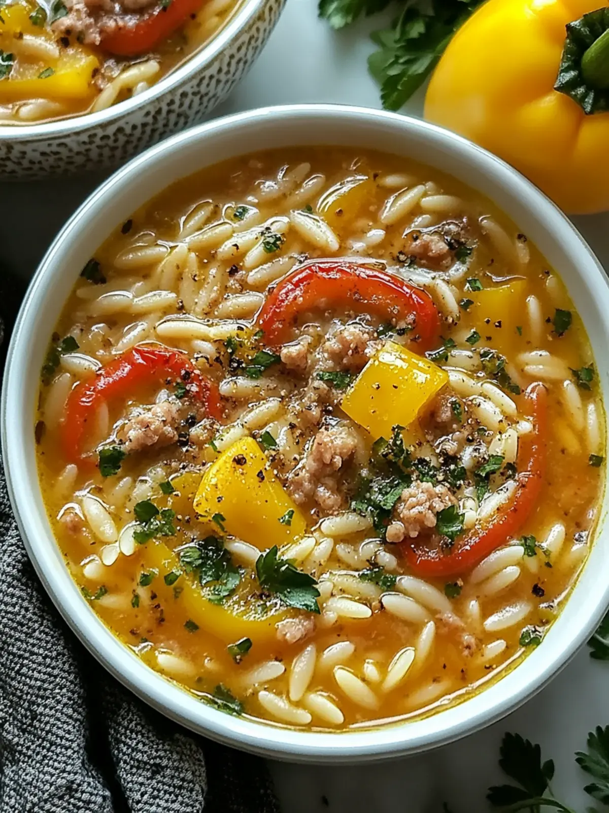 Hearty Orzo Stuffed Banana Peppers Soup for Cozy Nights 2 Orzo Stuffed Banana Peppers Soup