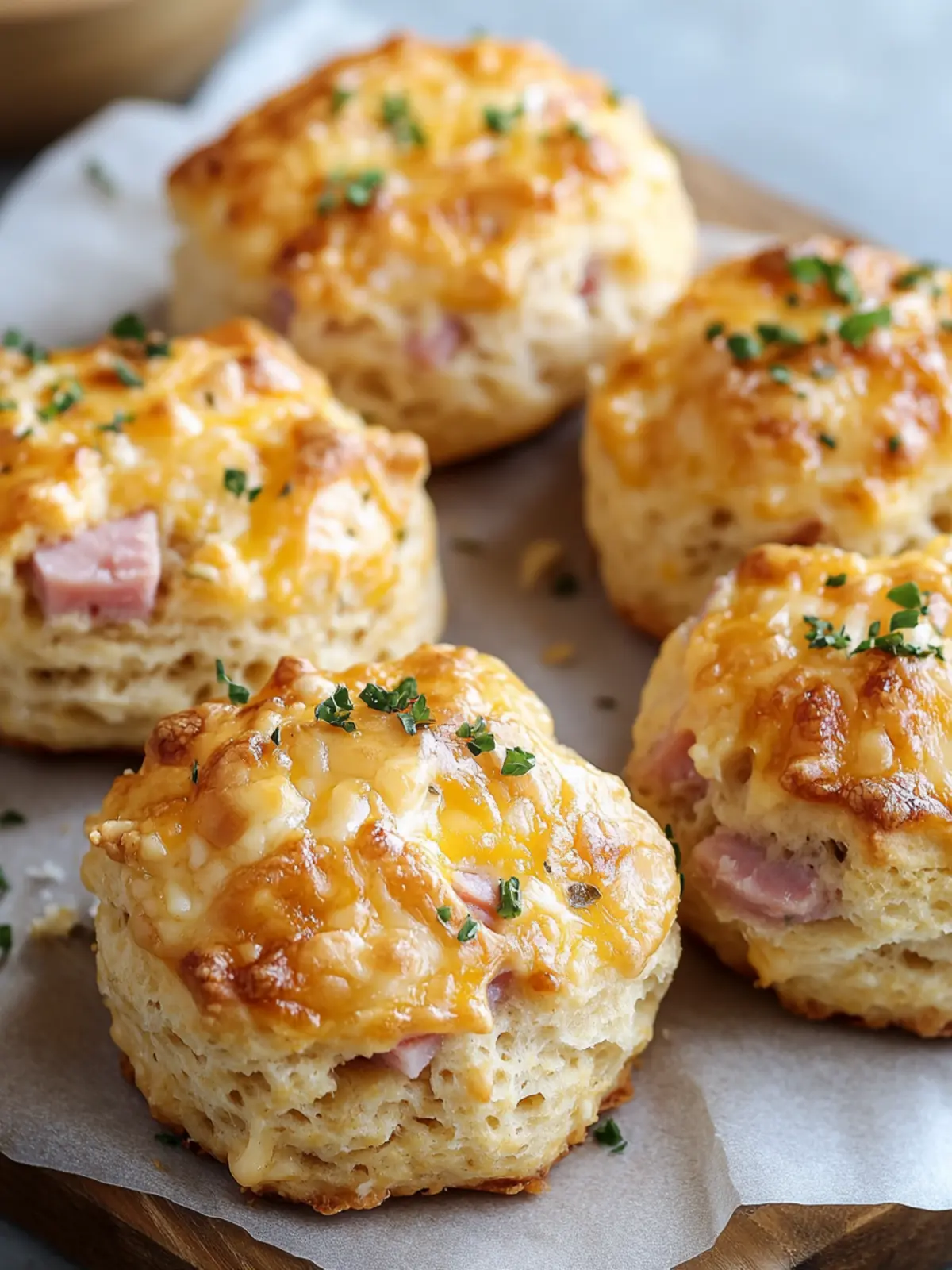 Melt-in-Your-Mouth Ham and Cheese Butter Swim Biscuits 4 Ham and Cheese Butter Swim Biscuits