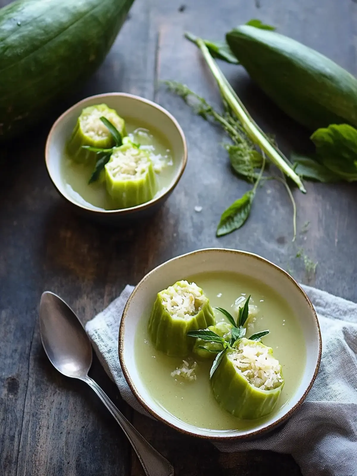 Savory Stuffed Bitter Melon Soup: A Vietnamese Delight 4 Stuffed Bitter Melon Soup