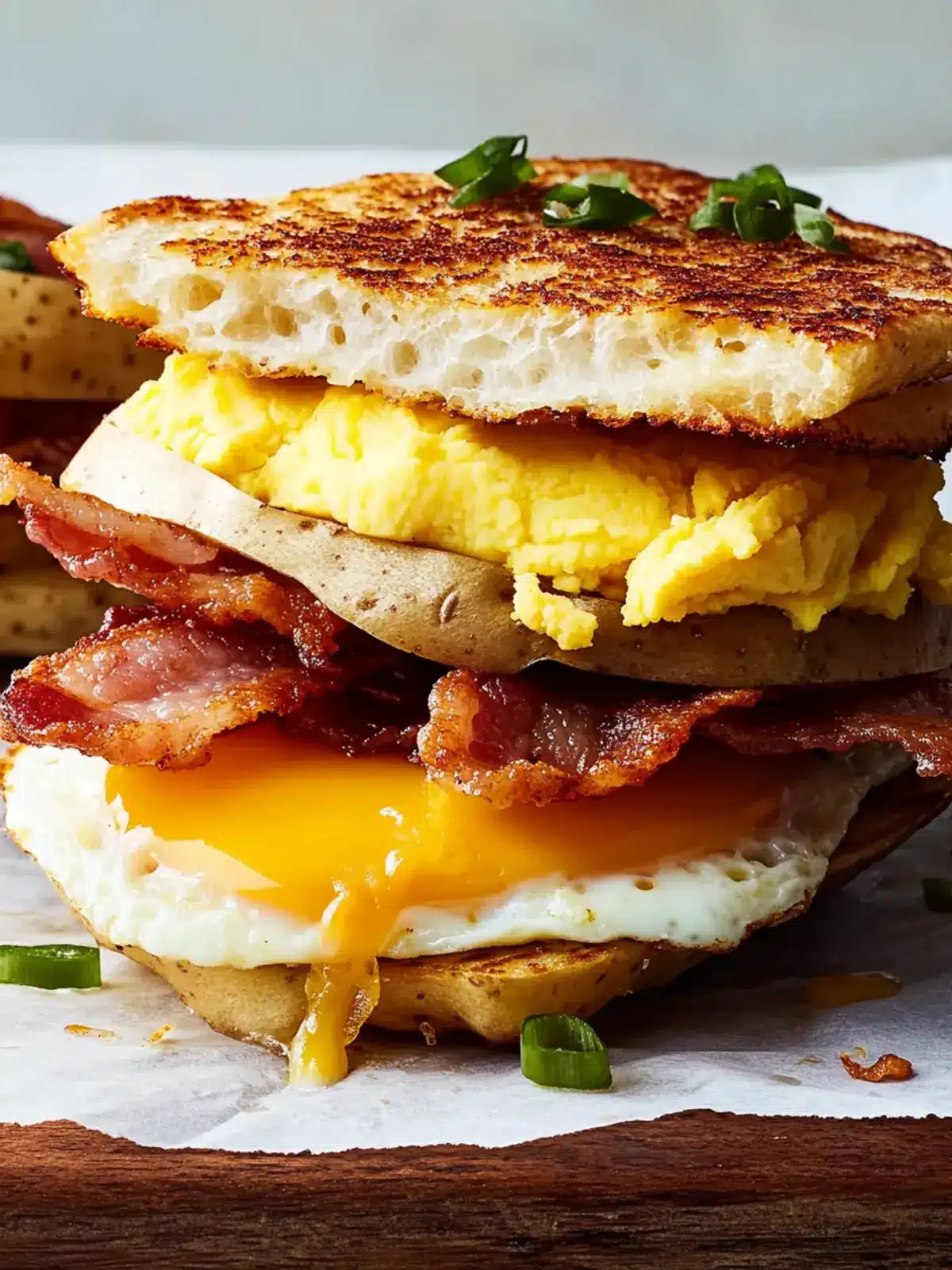 Crispy Potato, Bacon, Egg & Cheese Sandwiches for All-Day Cravings 3 Crispy Potato, Bacon, Egg & Cheese Sandwiches