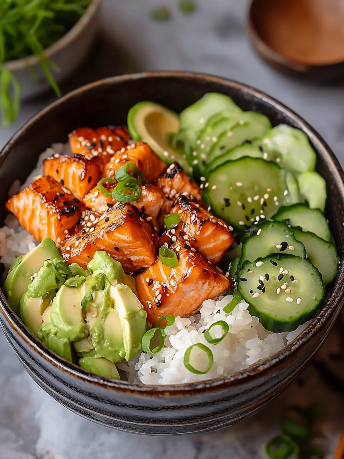Poke Bowl with Seared Salmon Your Quick Hawaiian Fix! 4 Poke Bowl with Seared Salmon