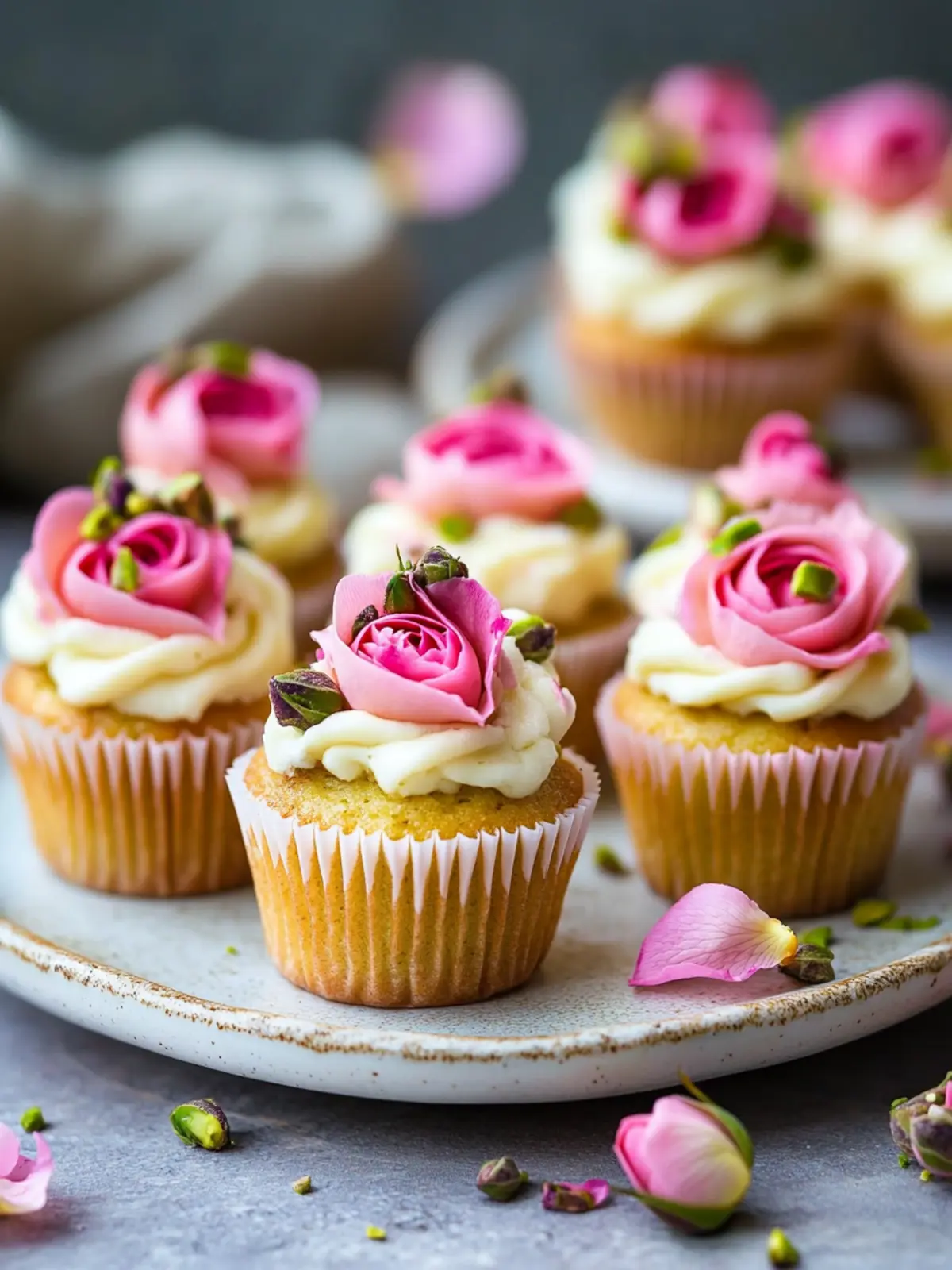 Vegan Mini Rose Pistachio Cupcakes for Sweet Celebrations 4 Vegan Mini Rose Pistachio Cupcakes