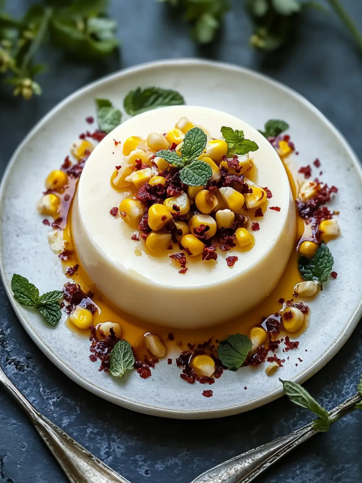 Savory Roasted Corn Panna Cotta with a Zesty Kick 3 Savory Roasted Corn Panna Cotta