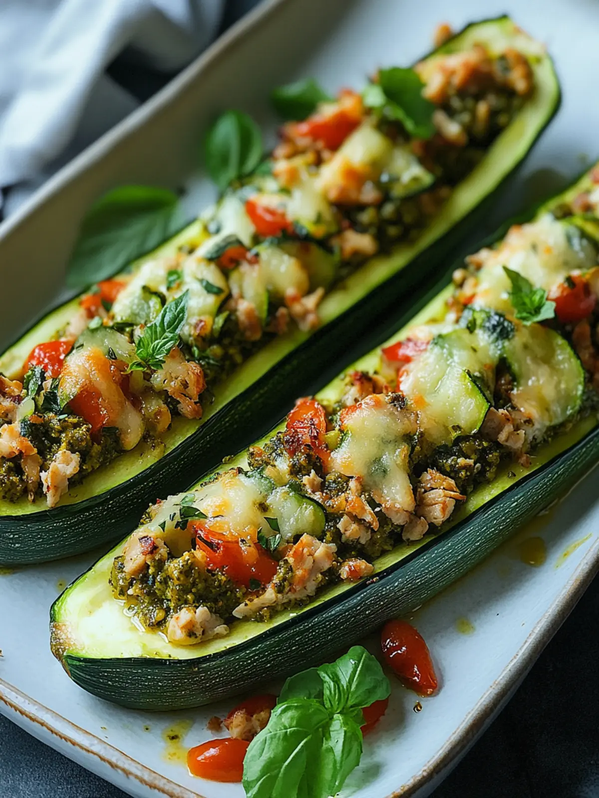 Turkey Pesto Stuffed Zucchini: Deliciously Healthy Twist 3 Turkey Pesto Stuffed Zucchini