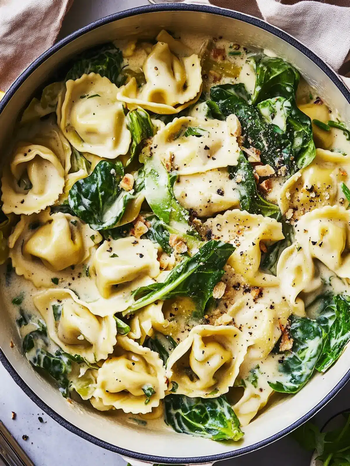 One-Pot Creamy Tortellini & Greens for Busy Weeknights 4 One-Pot Creamy Tortellini & Greens