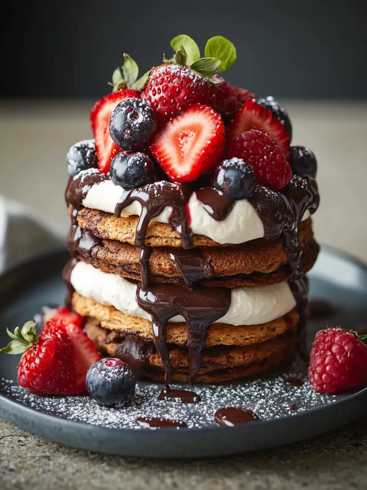 Chocolate Berry Biscuit Stack: No-Bake Delight Everyone Loves 2 Chocolate Berry Biscuit Stack