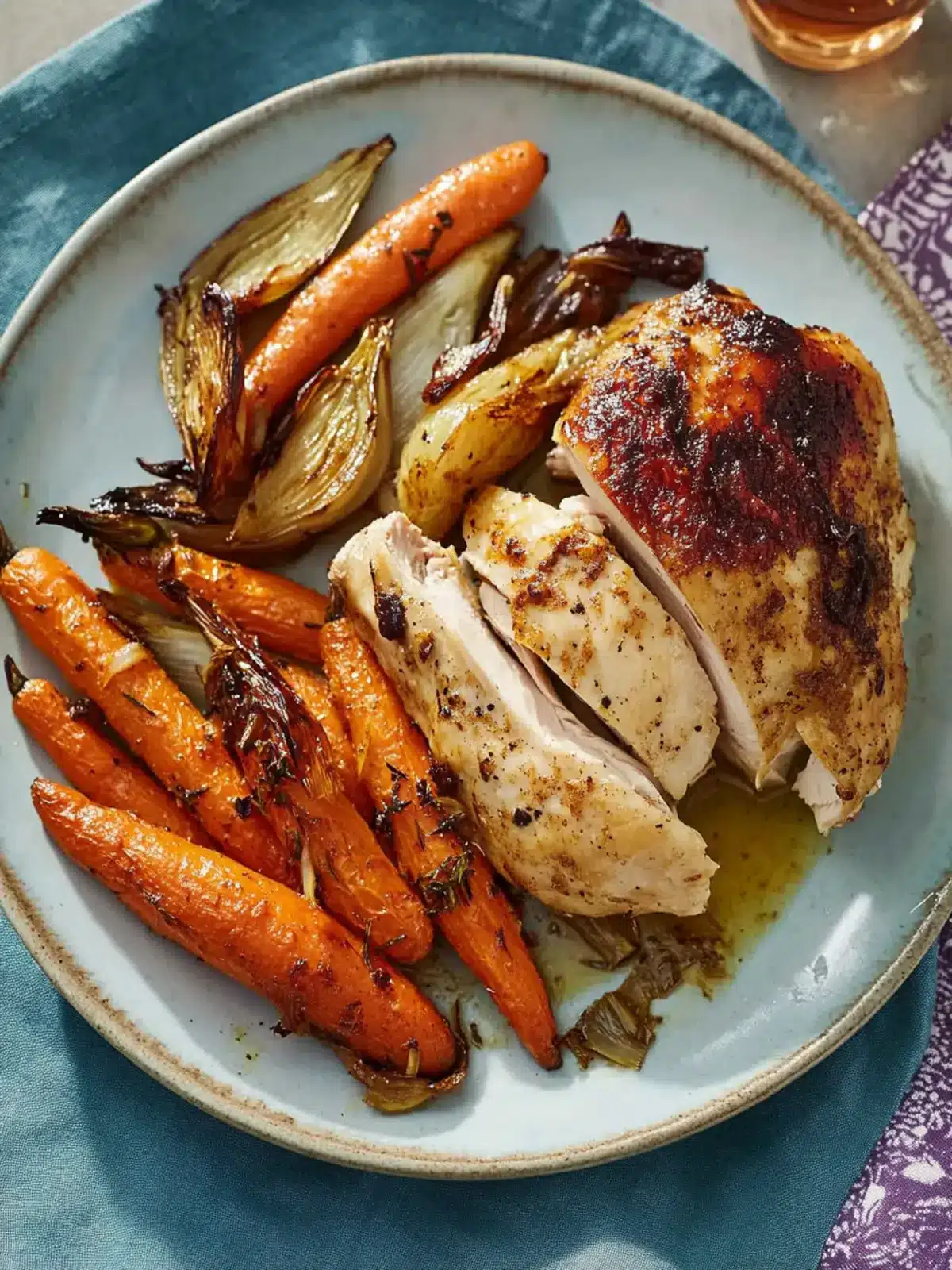 Spiced Roast Chicken with Sweet Caramelized Carrots and Shallots 2 Spiced Roast Chicken with Caramelized Carrots and Shallots