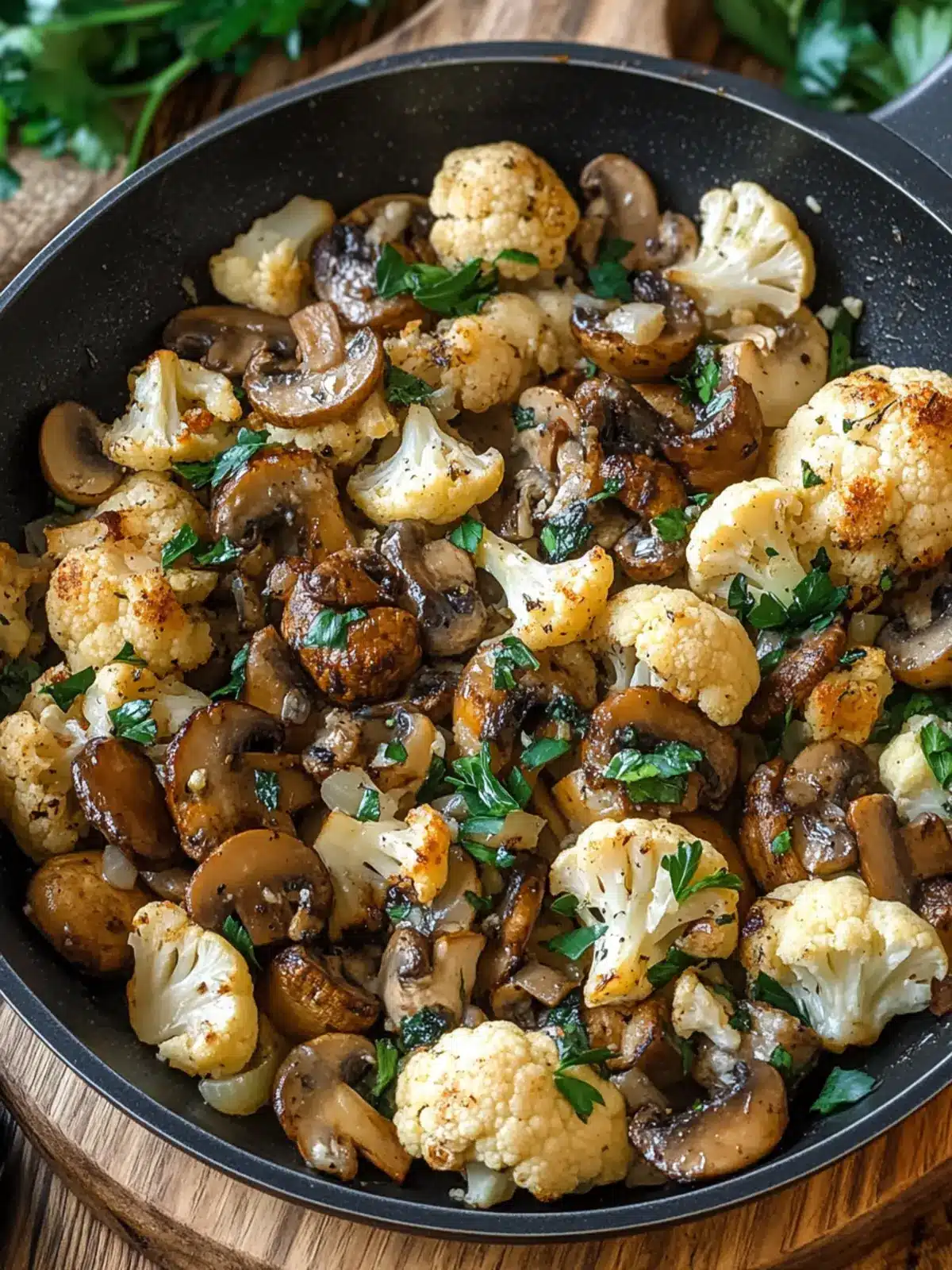 Garlic Cauliflower Mushroom Skillet: Super Easy Vegan Treat 2 Garlic Cauliflower Mushroom Skillet