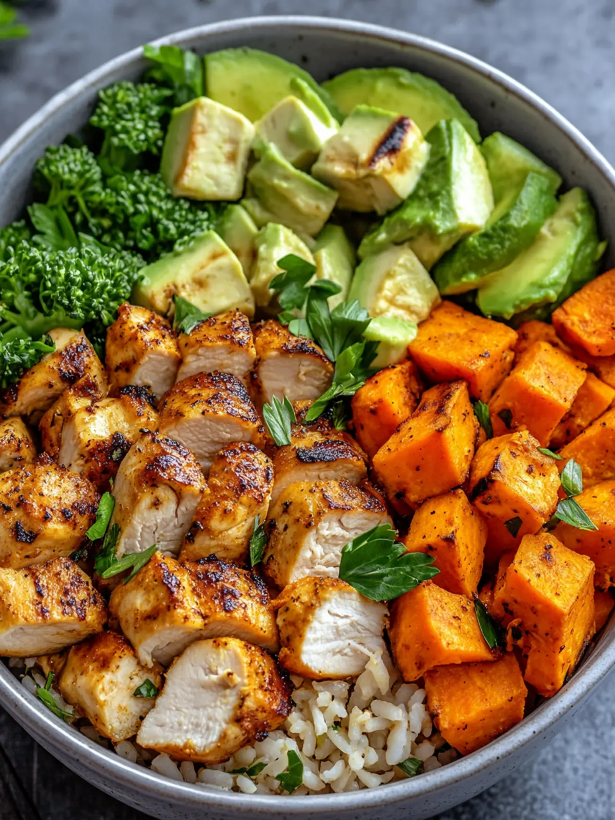 Healthy Chicken & Sweet Potato Rice Bowl for Easy Meal Prep 2 Healthy Chicken & Sweet Potato Rice Bowl