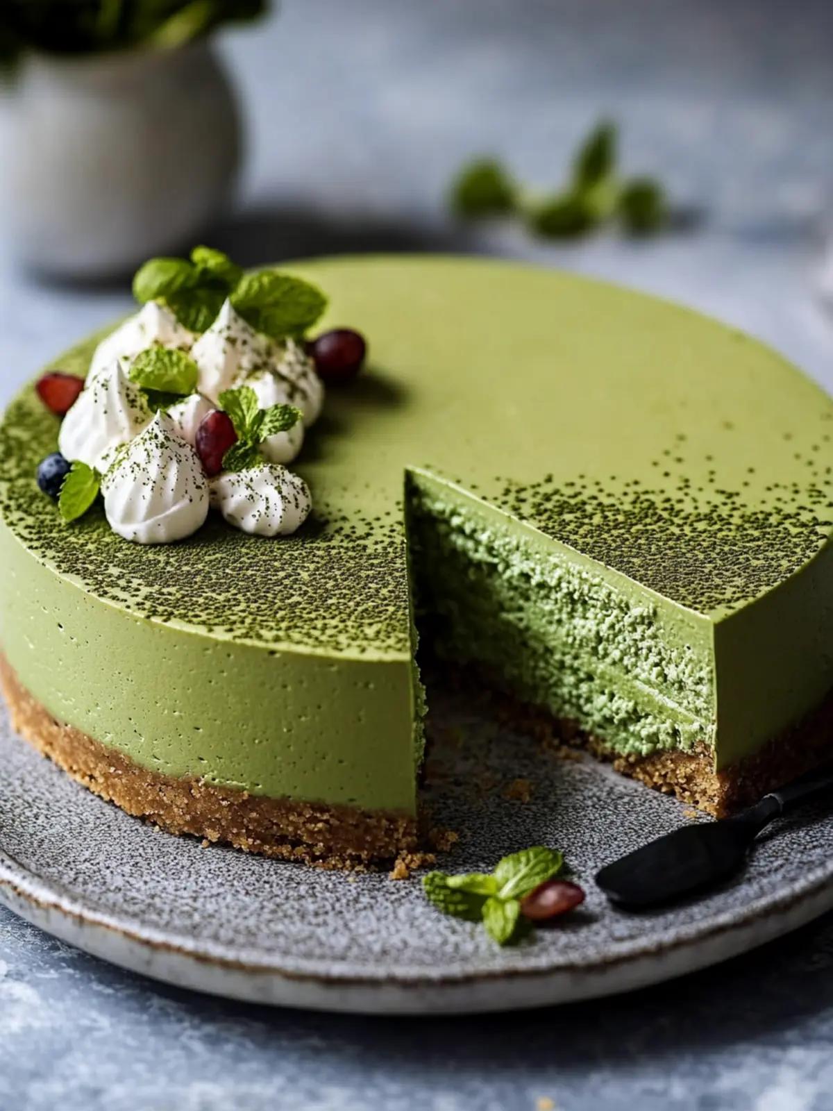 Creamy No-Bake Matcha Cheesecake: A Slice of Bliss 4 Matcha Cheesecake