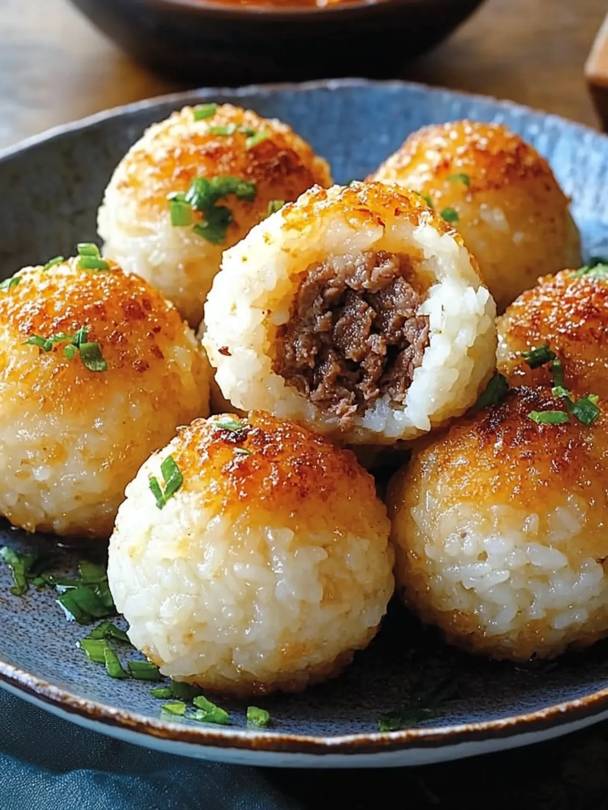 Crispy Golden Rice Balls with Beef: A Snack You'll Love 4 Golden Rice Balls with Beef
