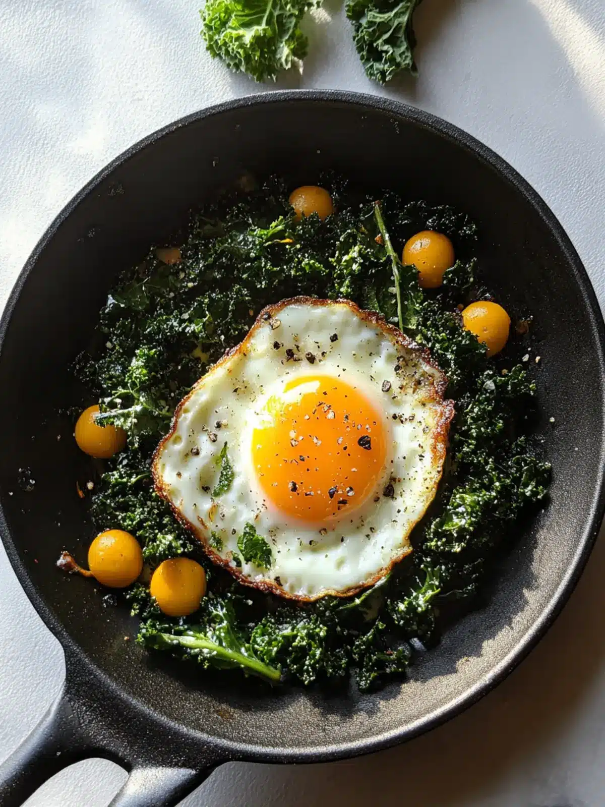 Crispy Kale and Egg Skillet: Your Quick 15-Minute Delight 3 Crispy Kale and Egg Skillet