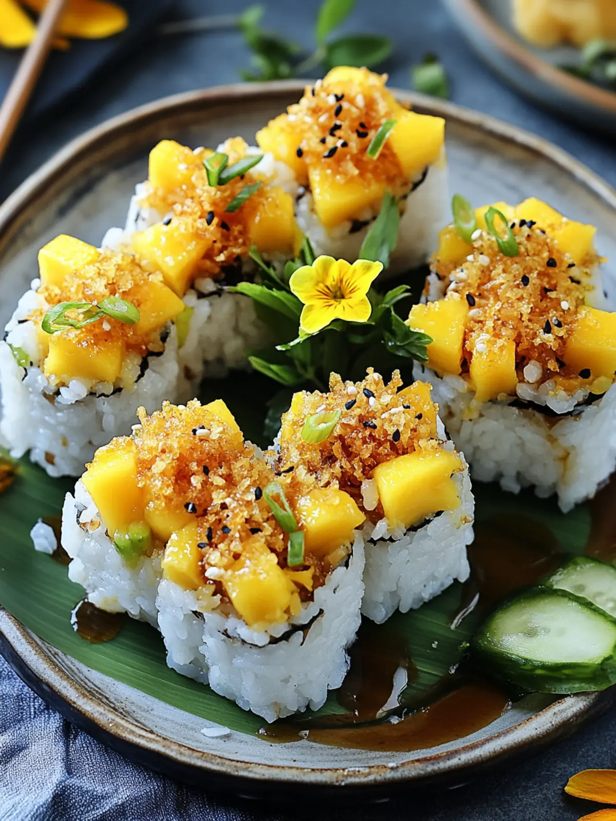 Swicy Mango Crispy Rice Sushi: A Sweet Crunchy Surprise 4 Swicy Mango Crispy Rice Sushi