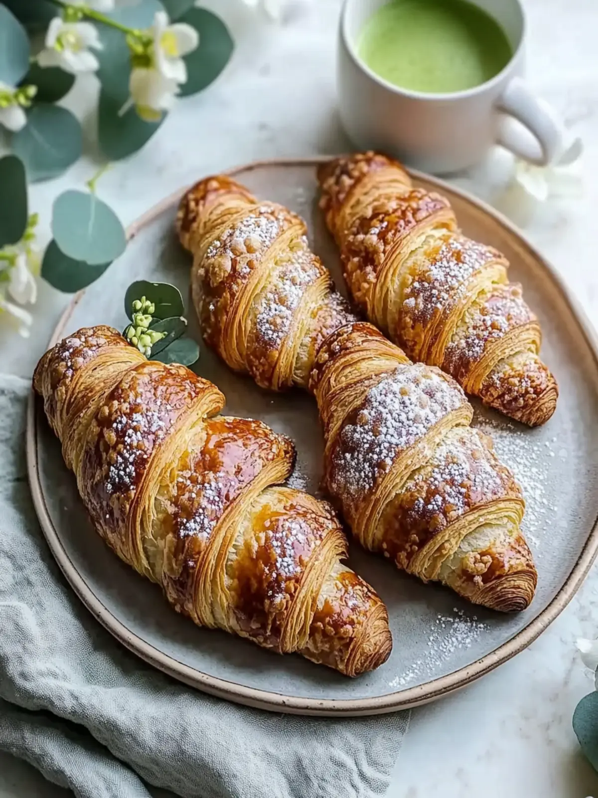 Delicious Matcha Croissants with Almond Filling Made Easy 2 Matcha Croissants
