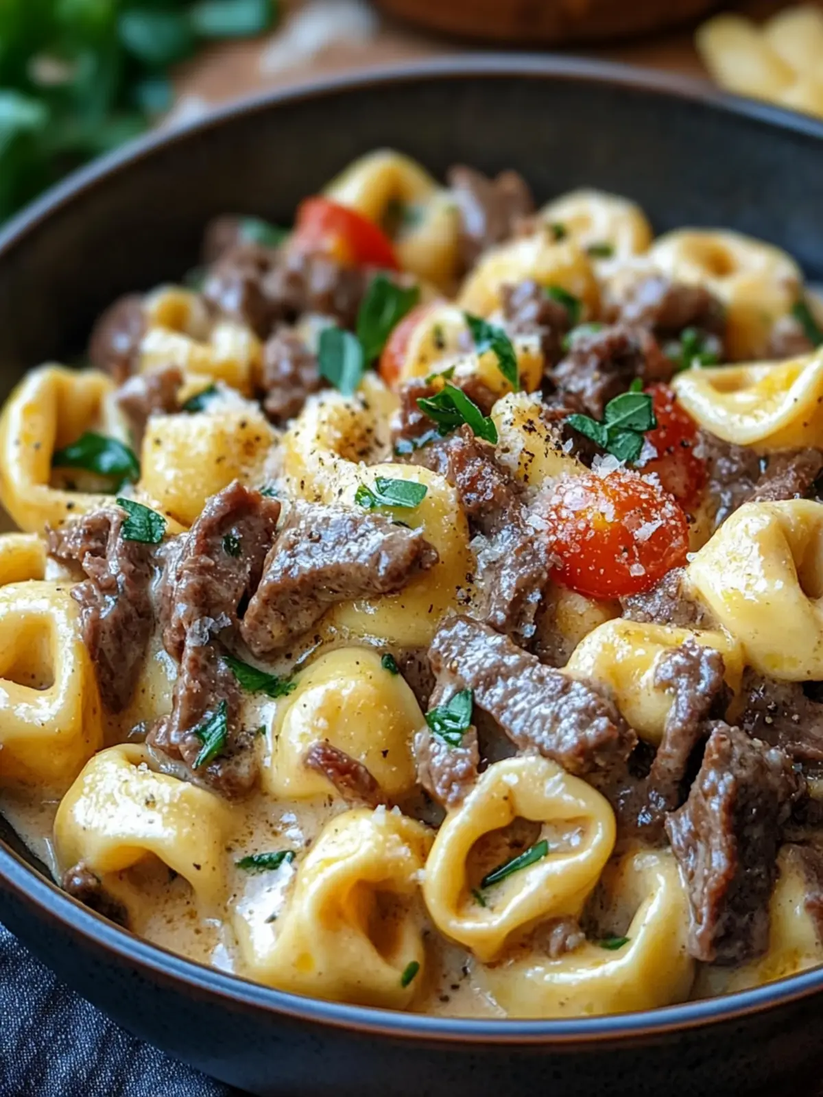 Creamy Philly Cheesesteak Tortellini Pasta for a Cozy Dinner 3 Creamy Philly Cheesesteak Tortellini Pasta