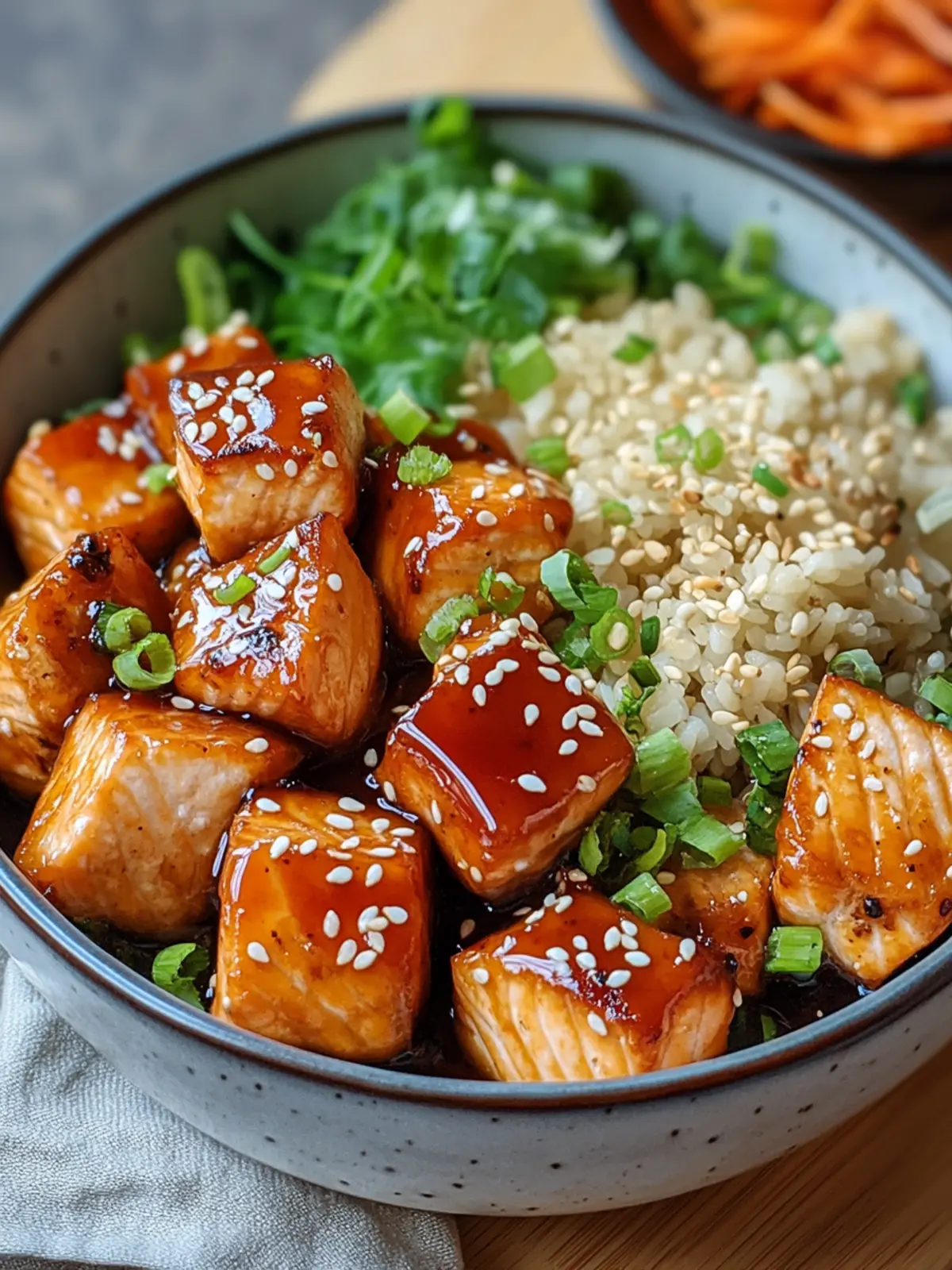 Honey Garlic Salmon Bites Bowl: Quick, Healthy Dinner Magic 2 Honey Garlic Salmon Bites Bowl