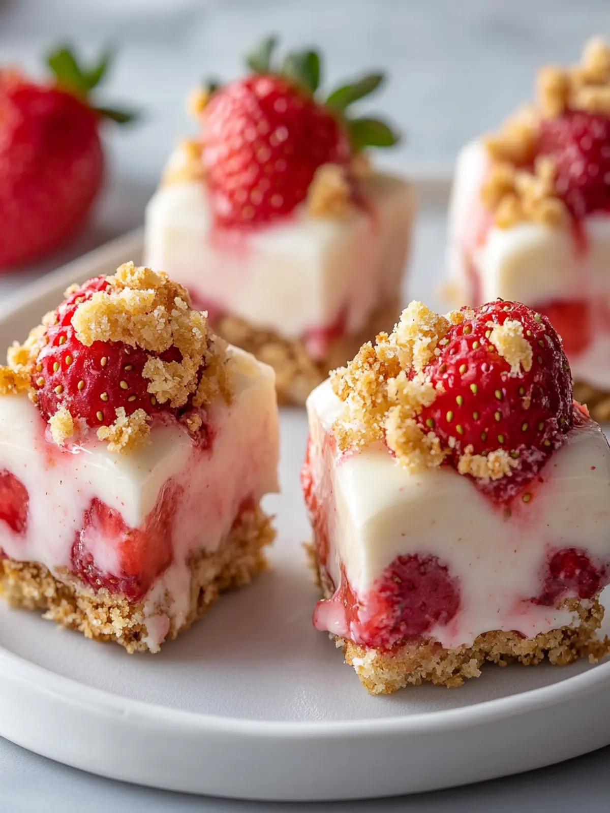 Delightful Strawberry Cheesecake Crunch Bites You ll Love 3 Strawberry Cheesecake Crunch Bites