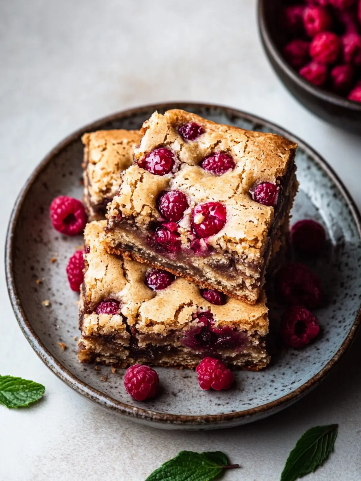 Irresistible Vegan Blondies Bursting with Raspberries 3 Vegan blondies