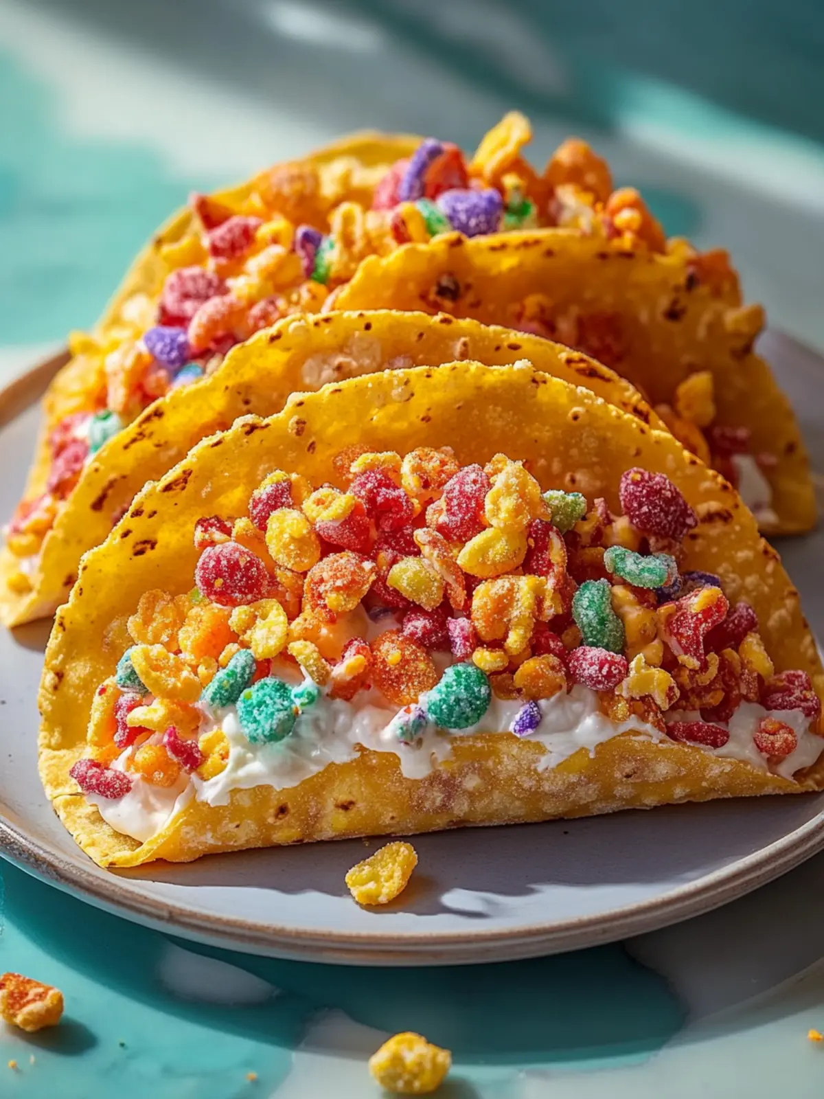 Fruity Pebbles Cheesecake Tacos: Fun, No-Bake Dessert Delight 3 Fruity Pebbles Cheesecake Tacos