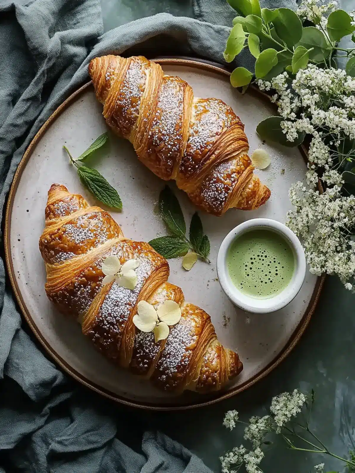 Delicious Matcha Croissants with Almond Filling Made Easy 4 Matcha Croissants