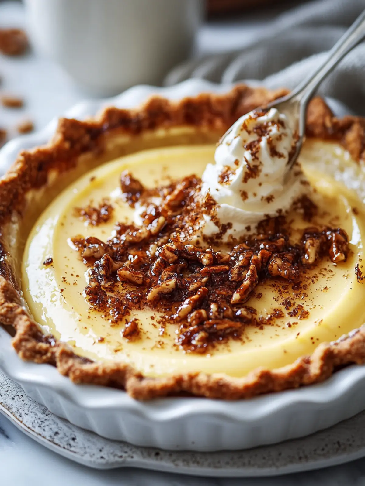 Custard Pie with Praline Sauce: Your New Favorite Dessert! 4 Custard Pie with Praline Sauce