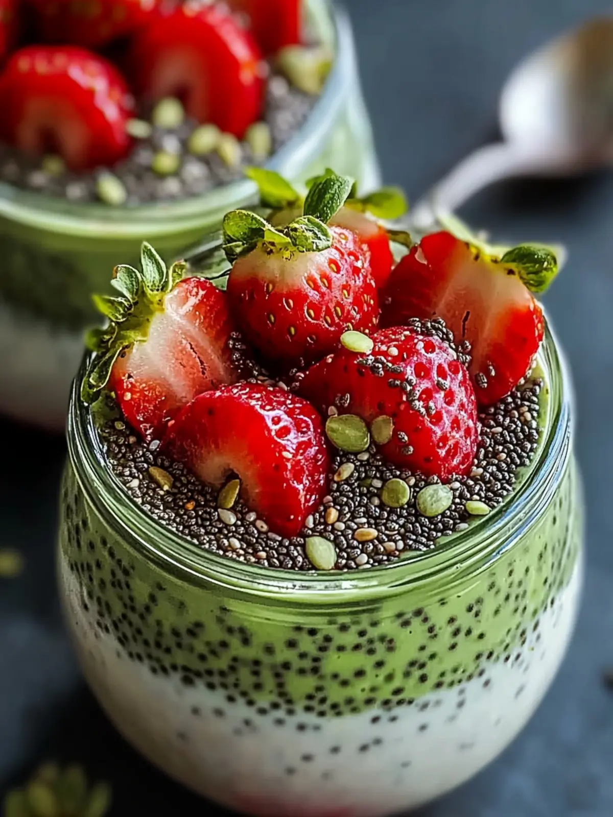 Strawberry Matcha Layered Chia That's a Healthy Delight 4 Strawberry Matcha Layered Chia