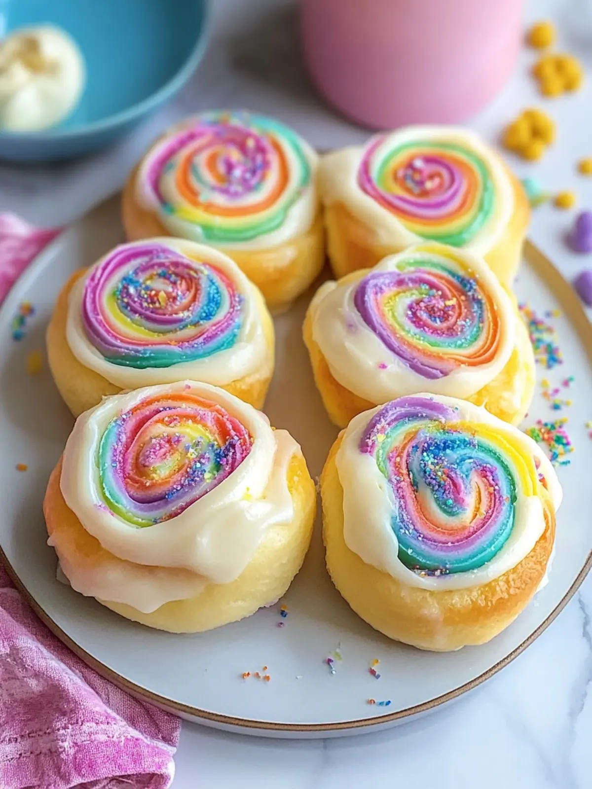 Lemon Cream Cheese Rainbow Sweet Rolls for a Joyful Brunch 2 Lemon Cream Cheese Rainbow Sweet Rolls